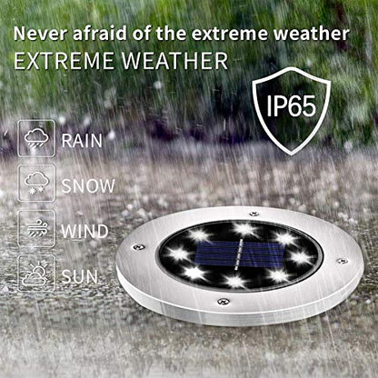 INCX 8Pack 4.6Inch Solar Ground Lights Outdoor, IP65 Waterproof, Cold White - color: Cold, size: 8 Pack