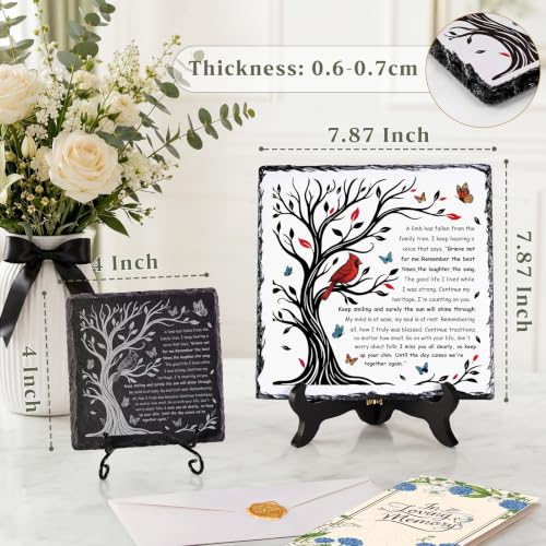 Cardinal Slate Plaque Sympathy Gifts for Loss of Loved One | A Limb Has Fallen from the Family Tree, Funeral Favors Baskets, Remembrance Memorial Condolence Bereavement Gift
