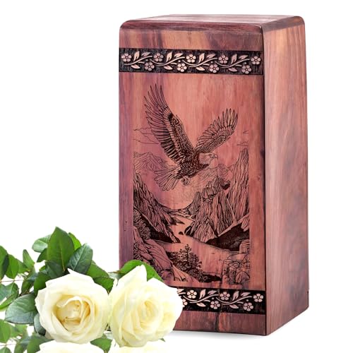 Eagle Keepsake for Human Ashes, 5 Inch, Wooden Urns for Human Ashes | Ashes Keepsake, Small Urns for Ashes, Mini Urns, Wooden Urns for Human Ashes Adult - color: Eagle-urns, size: 5x3INCH