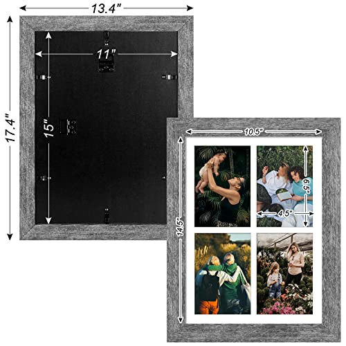 11x15 Collage Frame, 4 Open 5x7 Photo Frame Collage for Wall - color: Grey, size: 11x15 - (4 open5x7）