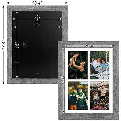 11x15 Collage Frame, 4 Open 5x7 Photo Frame Collage for Wall - color: Grey, size: 11x15 - (4 open5x7）