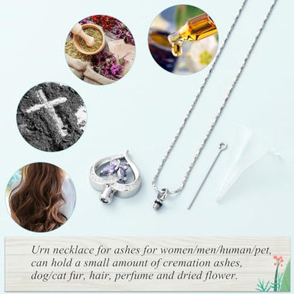 Imrsanl Butterfly Heart Pendant Cremation Urn Necklace for Women - color: Customize