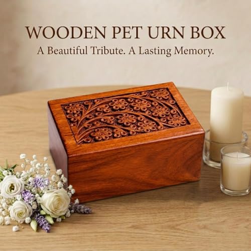 Paw Print Pet Memorial Keepsake Cremation Urns for Ashes Pet Urn Wood Keepsake Box Urns for Cat Dogs Ashes | Cat Memorials (5 x 3 x 2) - size: 5 x 3 x 2