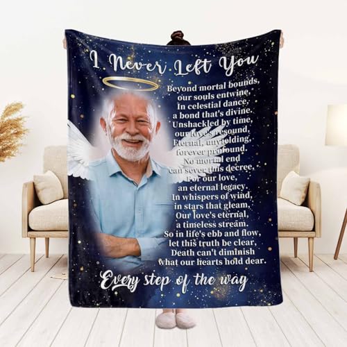 MyPupSocks Customized Remembrance Blanket with Picture, Custom Funeral Sympathy Gifts for Loss of Loved One, Memorial Blanket Personalized with Photo - color: Color 04
