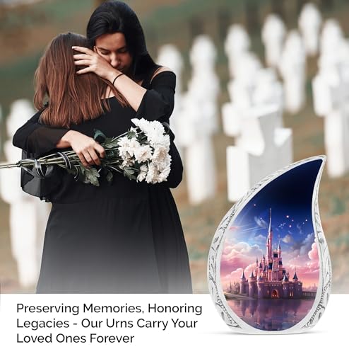 Dream Castle in The Sky Urn, Drop Urn for Ashes for Women, Urns for Human Ashes Adult Male, Cremation Urn Human Ashes, Burial Urn for Ashes for Men, Large Urns for Human Ashes Adult 10 Inch - size: Large