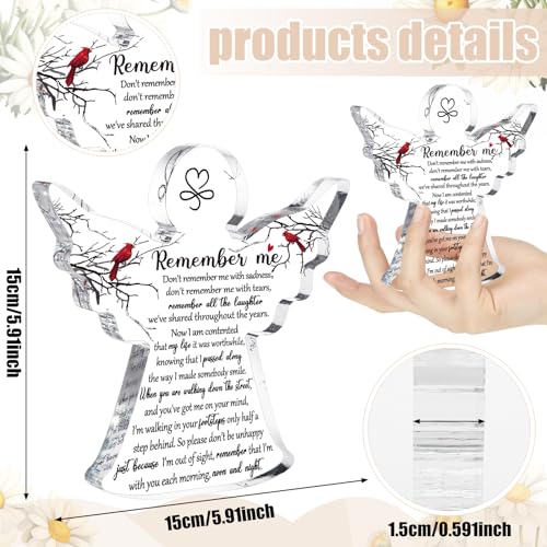 Jetec Sympathy Gift for Loss Acrylic Angel Memorial Gift,Classic Cardinal - style: Classic Cardinal