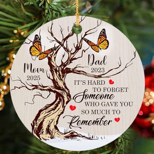 It's Hard to Forget Someone Who Gave You So Much to Remember Xmas, Custom Memorial First Christmas Ornament 2026 with Name, Butterfly Memorial Ornaments, Personalized Memorial 1st Xmas Ornament - color: It's Hard to Forget Christmas Ornament
