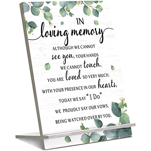 Chunful in Loving Memory Wedding Memorial Table Sign for Wedding,Eucalyptus - style: Fresh