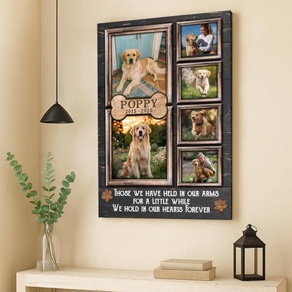LOPHAW SHIPS NEXT DAY Personalized Dog Memorial Canvas Prints with Photo Name Date - Custom Pet Memorial Gifts for Dogs & Cats, Bereavement Remembrance Gifts, In Memory of Beloved Dog, Printed in USA