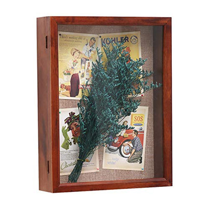 11x14 Deep Shadow Box Frame with Hinged Door, Cherry - color: Cherry, size: 11x14