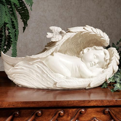 Touch of Class On Angels Wings Sculpture Soft Ivory