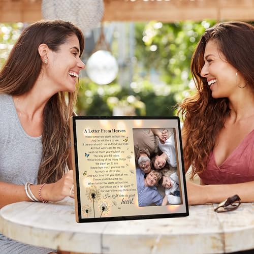 Memorial Pictures Frame, A Letter From Heaven Photo Frame, Sympathy Gifts For Loss Of Loved One, Farmhouse Home Living Room Bedroom Decoration -b31
