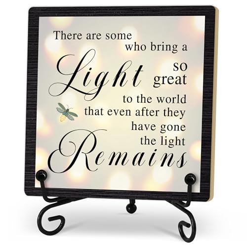 Sympathy Desk Decor Sign, Celebration Of Life Decorations, Desk Decor Signs For Home Bedroom, There Are Some Who Bring A Light Sign, Wooden Decoration With Stand -D04 - style: Brown WoodSign5