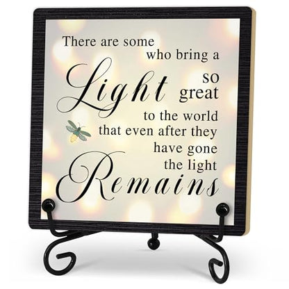 Sympathy Desk Decor Sign, Celebration Of Life Decorations, Desk Decor Signs For Home Bedroom, There Are Some Who Bring A Light Sign, Wooden Decoration With Stand -D04 - style: Brown WoodSign5