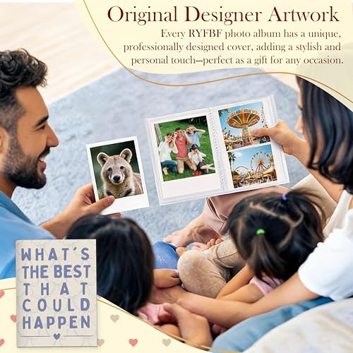 Photo Album 4x6, Positive Affirmation Gifts for Women, What's the Best That Could Happen 18 Pockets Small Picture Memory Photo Album for Family Anniversary Travel Vacation - color: Happen