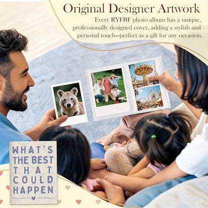 Photo Album 4x6, Positive Affirmation Gifts for Women, What's the Best That Could Happen 18 Pockets Small Picture Memory Photo Album for Family Anniversary Travel Vacation - color: Happen