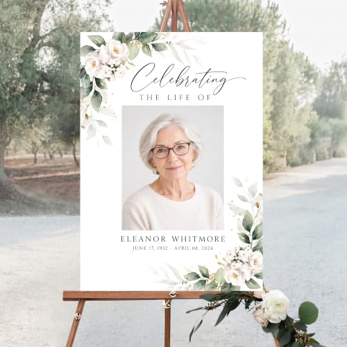 Personalized Funeral Celebration Of Life Welcome Sign #6 - color: Style 6