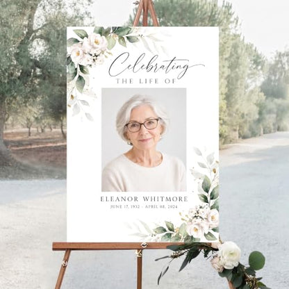 Personalized Funeral Celebration Of Life Welcome Sign #6 - color: Style 6