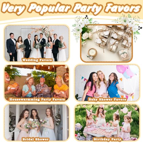 MTLEE 1 Pack Wooden Tealight Candle Holder Kit Guest Gifts, Farmhouse | Guest Gifts for Wedding Baby Shower the First Communion Baptism Housewarming Party, Thank You Candle with Card Box Rope - color: White