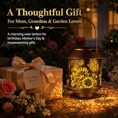 2 Pack Butterflies Solar Lantern Outdoor Hanging Gifts for Women Mom - color: b-Butterfly-2PC