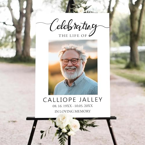 Personalized Elegant Celebration Of Life Welcome Sign, Memorial Picture Board, Celebration Of Life Decoration Yard Sign, Celebration Of Life Photo Displays, Memory Board For Pictures, Simple #9 - color: Version9