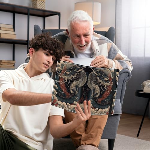 Photo Album 3.5x5 80 Photos Small Capacity PU Leather Cover, Blue White Dragon Mini Photo Album 3.5x5 with Elastic band, Birthday Christmas Photo Albums Wedding Anniversary - color: Blue White Dragon, size: 3.5*5 Holds 80 Photos
