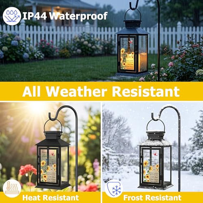 Solar Memorial Lantern Outdoor Waterproof, Sympathy Gifts for Loss of Loved One Mother Father, Remembrance Condolences Grief Gift for Loss, in Memory of Loved One Gifts - style: Those We Love Don't Go Away/Black