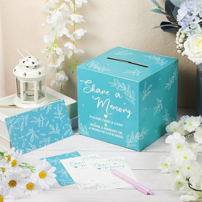 Pajean 50 Share a Memory Cards for Celebration of Life,Blue,Classic - color: Blue, style: Classic