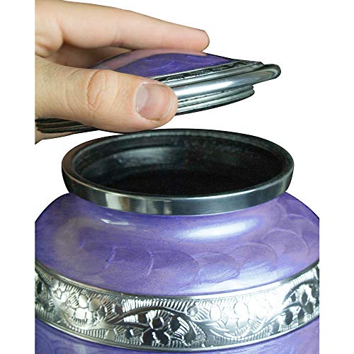 Custom Engraved Angel Wings Funeral Cremation Urn with Velvet Bag (Lilac, Extra Large) - color: Lilac, size: Extra Large