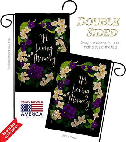 In Our Heart Burlap Garden Flag - Set Wall Holder Expression Sympathy Remembrance Memorial Bereavement Love Support Emotion Postive - House Banner Small Yard Gift Double-Sided Made USA 13 X 18.5