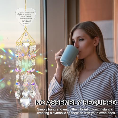 AceOrbit Memorial Gifts Crystal Suncatchers for Window Hanging Wind Chime Garden Suncatchers Rainbow Decor Sympathy Gifts for Loss of Family, Loved Ones, Funerals, Bereavement, Remembrance
