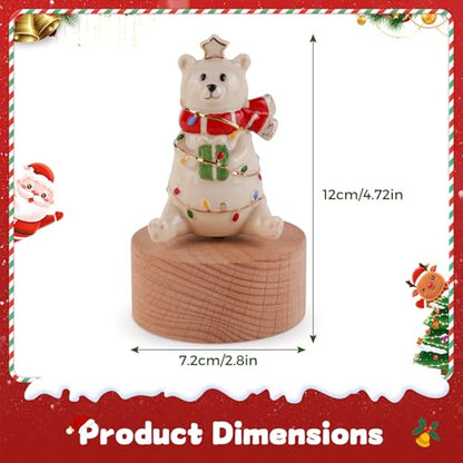 Music Box Figurine, Sculpted Hand-Painted Musical Figure Plays You are Jingle Bells Tune Christmas Anniversary, Birthday Gifts for Daughter Son Mom Dad Kids (Bear) - color: Bear
