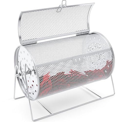 Teenyyou Raffle Drum Holds 1500 Tickets, Metal Ticket Wheel Spinner with Stand, Raffle Tickets Cage for Games Events, Parties, School Drawings(Integrated Rotary, Silver, 15.75" x 7.09", Extra Large) - color: Silver, size: 15.75" X 7.09", Extra Large, styl
