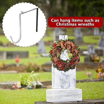 2 Pcs Christmas Headstone Wreath Hanger, Adjustable Headstone Wreath Holder - style: 2 Pcs