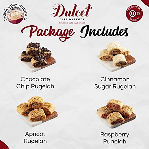 Dulcet Gift Baskets Gift Baskets For Sympathy - Thinking of You Gifts for Women - Gourmet Gift Baskets of Assortment of Rugelah - Freshly Baked and Preserved Freshness During Shipping - style: Sympathy