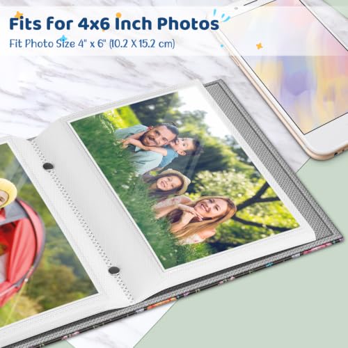 Fintie Photo Album 4x6 Photos - 52 Pockets Small Wallet Albums For Family - color: Black Floral