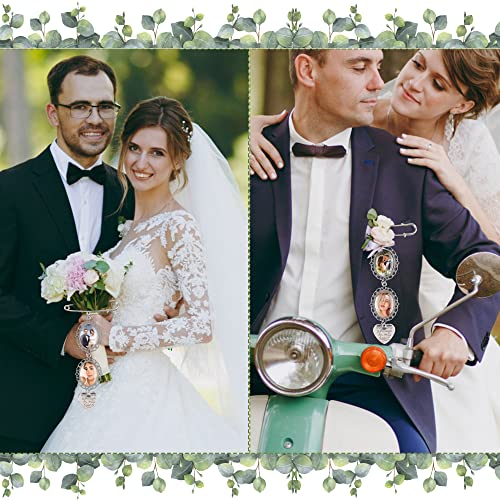 Bylion 2 Sets Wedding Bouquet Photo Charms Bridal Bridegroom Charm | DIY Pin Brooch Making Kit Bouquet Picture Charm for Wedding Memory Friend Graduation Gift, You are Always in My Heart - color: Double Lacy