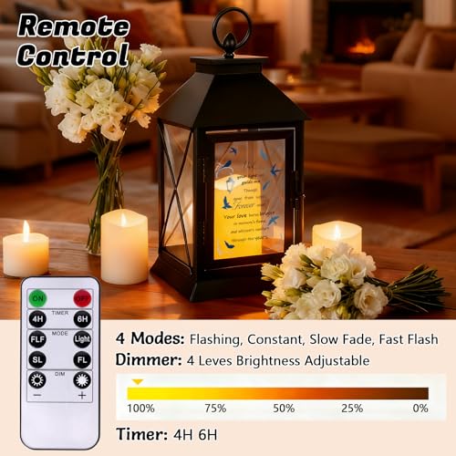 Memorial Candle Lantern with Flickering LED Candle and Remote Control Bereavement Sympathy Gifts in Memory for Loss of Dad Remembrance Gift (Dad) - color: Dad