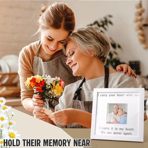 THYGIFTREE Sympathy Gifts for Loss of Mom Daughter - Memorial Picture Frame for Best Friend - I Carry Your Heart With Me Poem Bereavement Gift - Literary Poetry Decor for Bedroom Vanity & Home