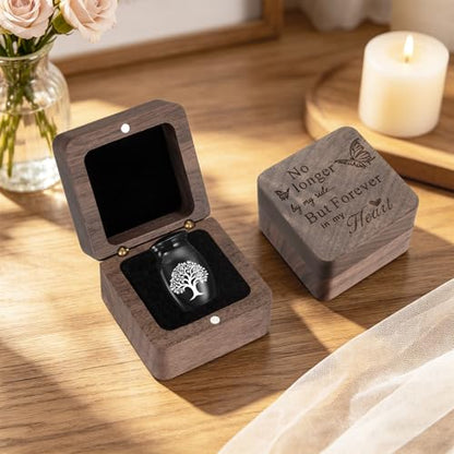 Customize Wooden Small Urn for Human Ashes Keepsake Memorial Box - style: Black-Cusotmize