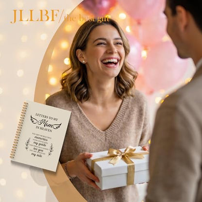 JLLBF Memorial Gifts For Loss Of Mom Spiral Notebook, Letters To My Mom In Heaven, Sympathy Gifts for Loss of Mother, Remembrance Bereavement Gift Journal Notebook, 5.5x8.3 Inch - color: Apricot Letters Mom