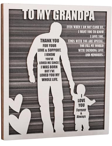 Rustic Grandpa and Grandson Sign - Gifts for Grandpa from Grandson Ideal for Father's Day, Birthdays, Grandparents Day, Christmas - style: Grandpa & Grandson