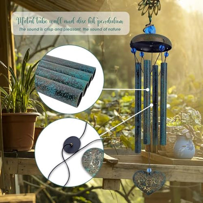 ASTARIN Hummingbird Wind Chimes Outside | Unique Hummingbird Gifts All Metal Wind Chimes for Love One Gifts for Mom, Grandma, Daughter, Garden, Patio, Backyard.(29”) - size: 29" Hummingbird