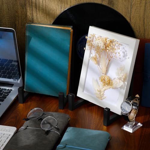 2 Pcs Large Plate Stands for Display Metal Frame Holder, Black, 6 Inch - color: Black, size: 6 Inch