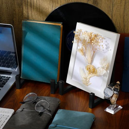 2 Pcs Large Plate Stands for Display Metal Frame Holder, Black, 6 Inch - color: Black, size: 6 Inch