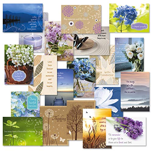 Current Condolences Greeting Cards | Mega Sympathy, 40 Count, 20 Designs, 5" x 7" Folded, Envelopes Included, Holiday, Value Pack - style: Mega 2
