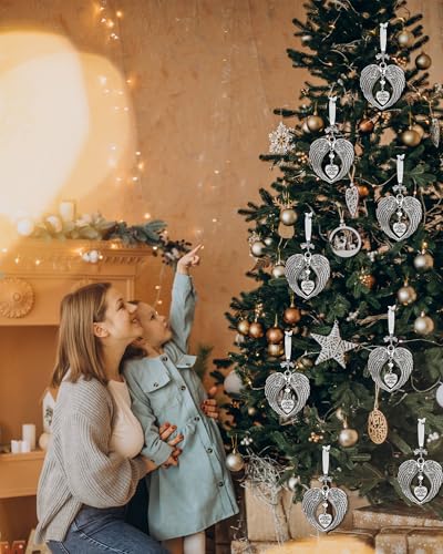 Christmas Memorial Ornaments Angel Wings Family Friend Grieving Gifts, A Piece of My Heart is in Heaven Memory of Loved One Sympathy Gift for Passed Xmas Tree Decorations Keepsake