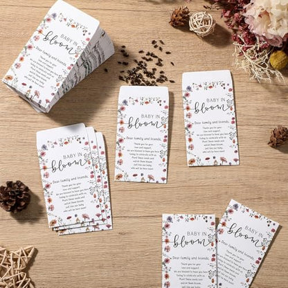 Fumete 100 Pcs Baby Shower Seed Packet Adhesive Envelopes, Wildflowers - style: Wildflowers