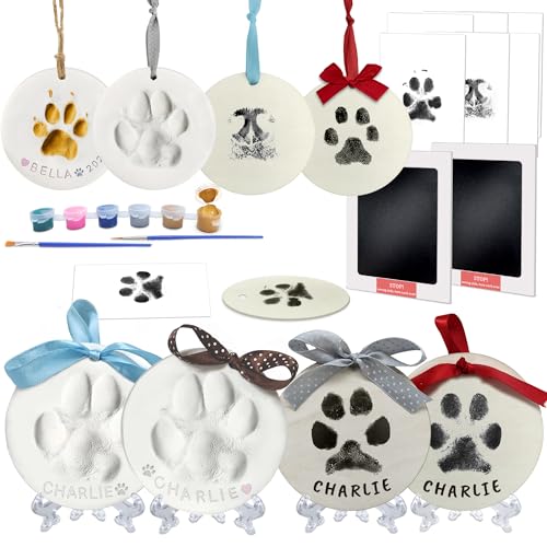 Clay & Ink Paw Print Kit,Make 4 Pawprint Ornaments(2 Clay& 2 Ink) - size: 2 clay &2 ink pads