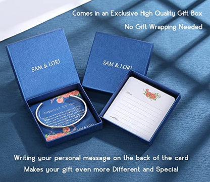SAM & LORI Personal Bracelets for Teens/Women-Inspirational Jewelry Gifts (Various Designs) for Daughter/Sister/Mom/Friends-Adjustable Bracelet in a Pretty Gift Box - style: 2-Grandma Granddaughter-The Love Between..